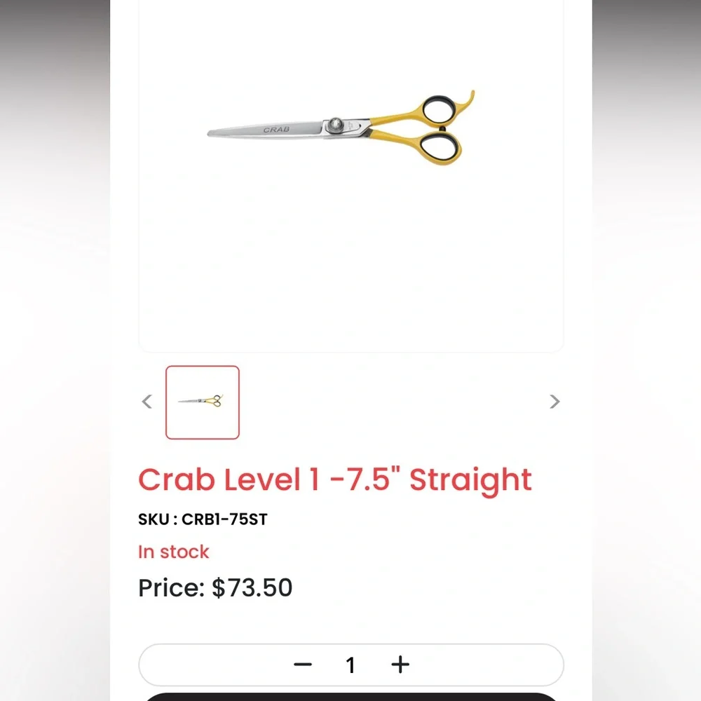 Geib crab level 1 straights shears scissors
